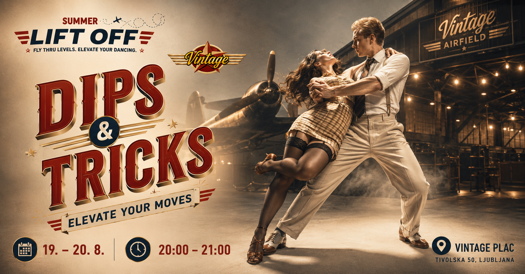 Dips & Tricks - swing poletne delavnice - vintage swing